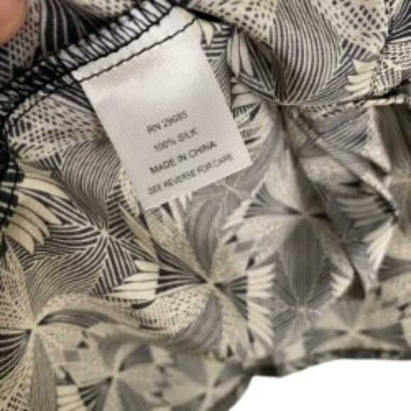 Pendleton Black & White Print Silk Button Up Blouse 8 - Picture 5 of 5